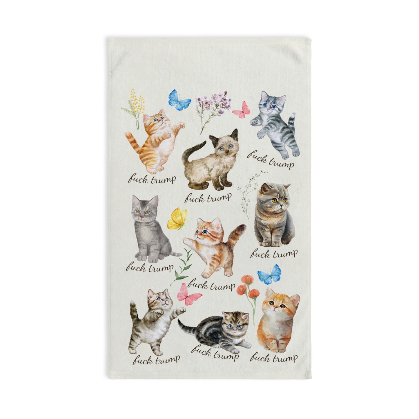 Fuck Trump Hand Towel Snarky Kitten Dish Towel
