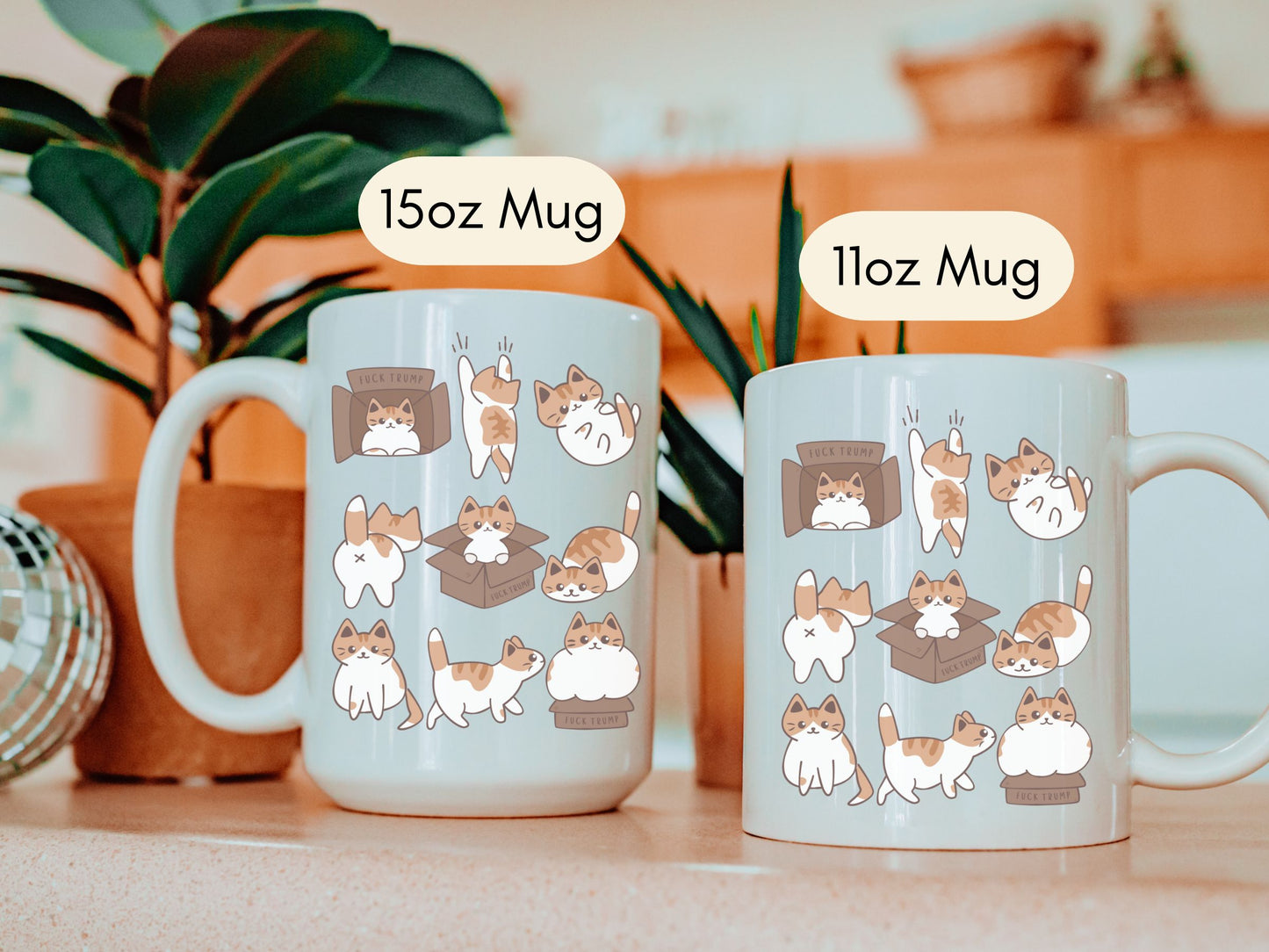 Subtle Fuck Trump Calico Cat Hidden Message Mug