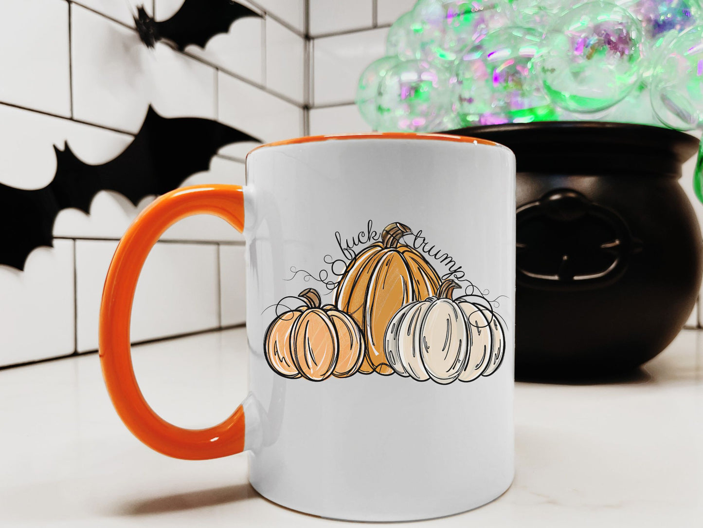 Subtle Fuck Trump Pumpkin Halloween Hidden Message Mug