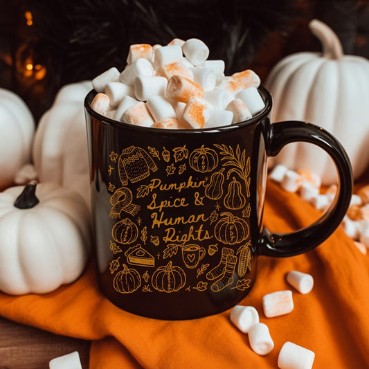 Pumpkin Spice and Human Rights Anti Trump Hidden Messages Mug (11 or 15oz)