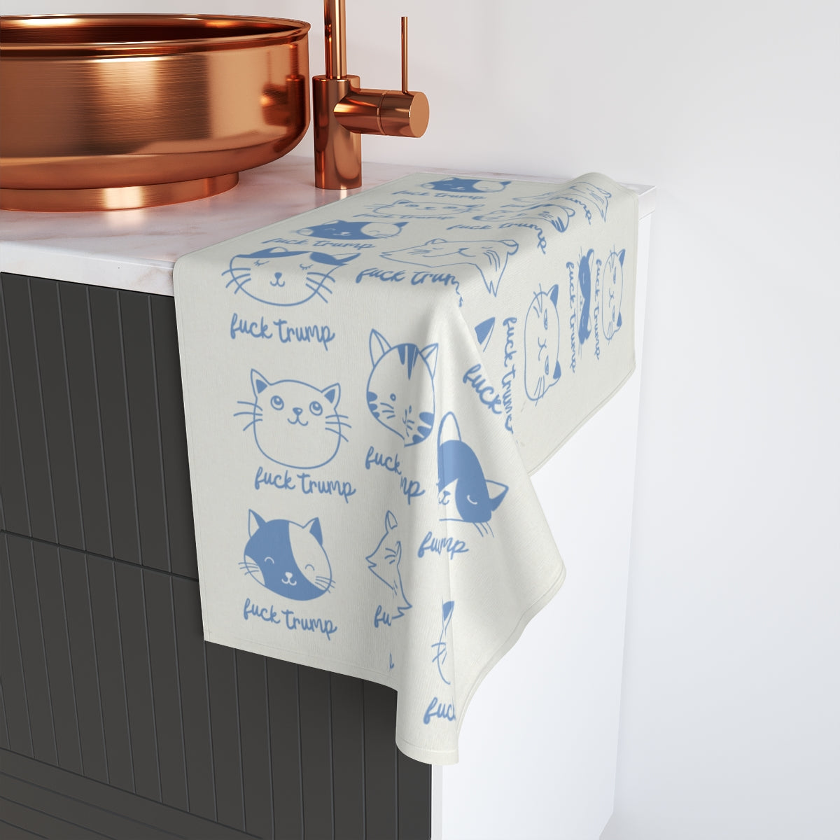 Fuck Trump Hand Towel Kitten Snarky Dish Towel