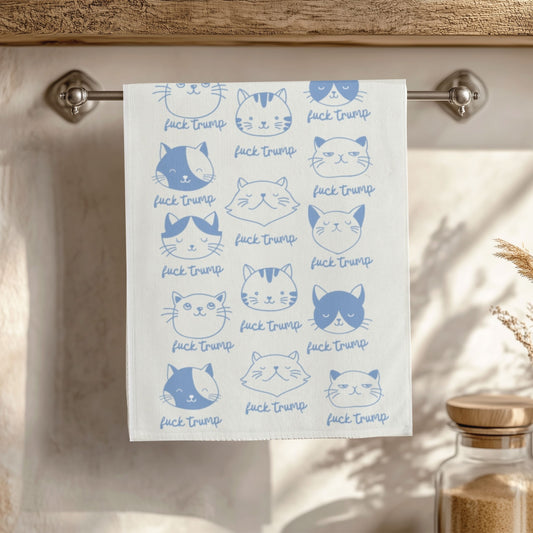 Fuck Trump Hand Towel Kitten Snarky Dish Towel