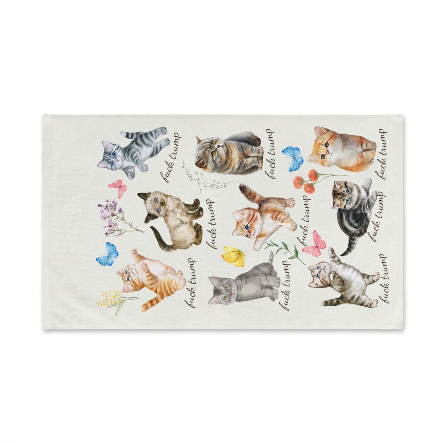 Fuck Trump Hand Towel Snarky Kitten Dish Towel