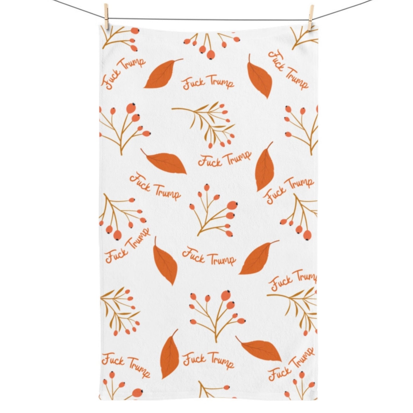 Fuck Trump Fall Leaves Hand or Dish Towel