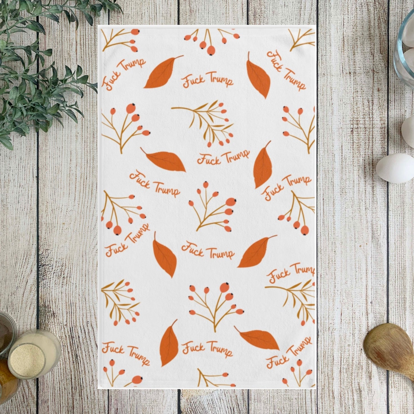 Fuck Trump Fall Leaves Hand or Dish Towel