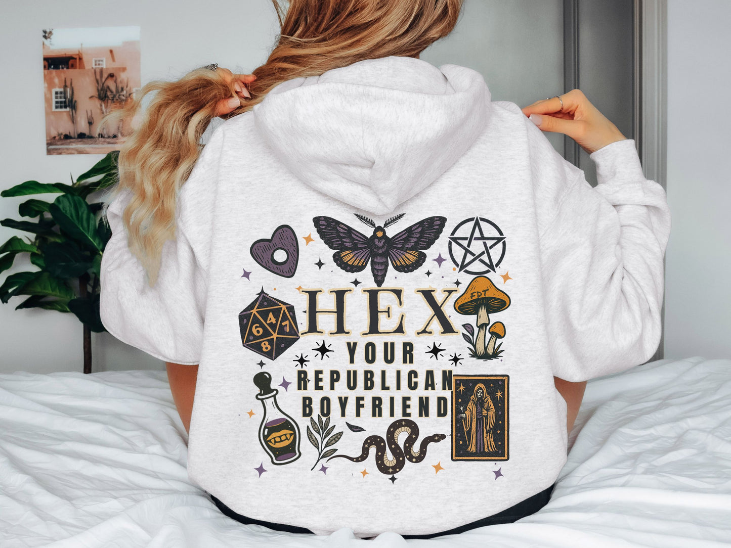 Hex Your Republican Boyfriend Halloween Anti Trump Hooded Sweatshirt