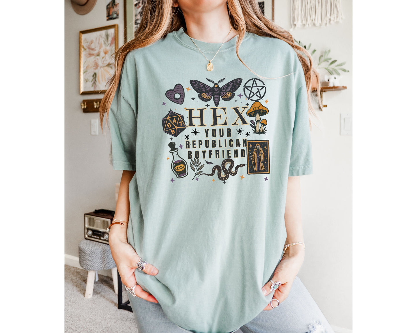 Hex Your Republican Boyfriend Subtle Fuck Trump Halloween Comfort Colors Shirt