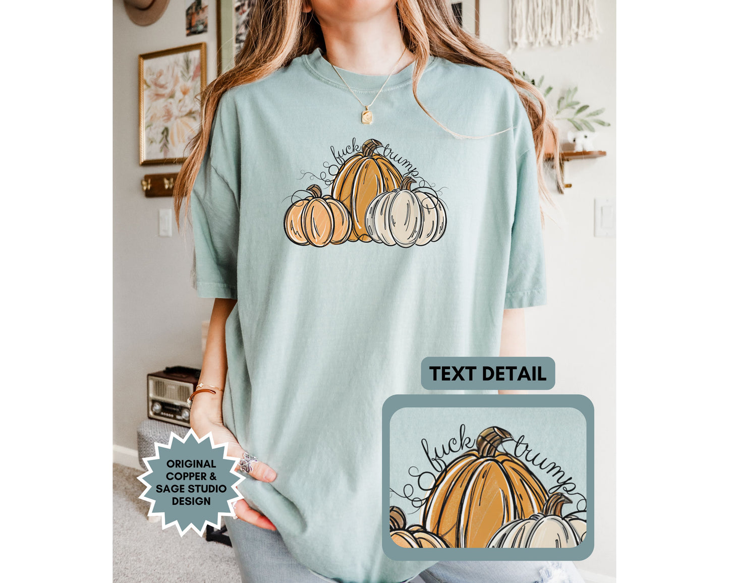 Subtle Fuck Trump Pumpkin Halloween Comfort Colors Shirt