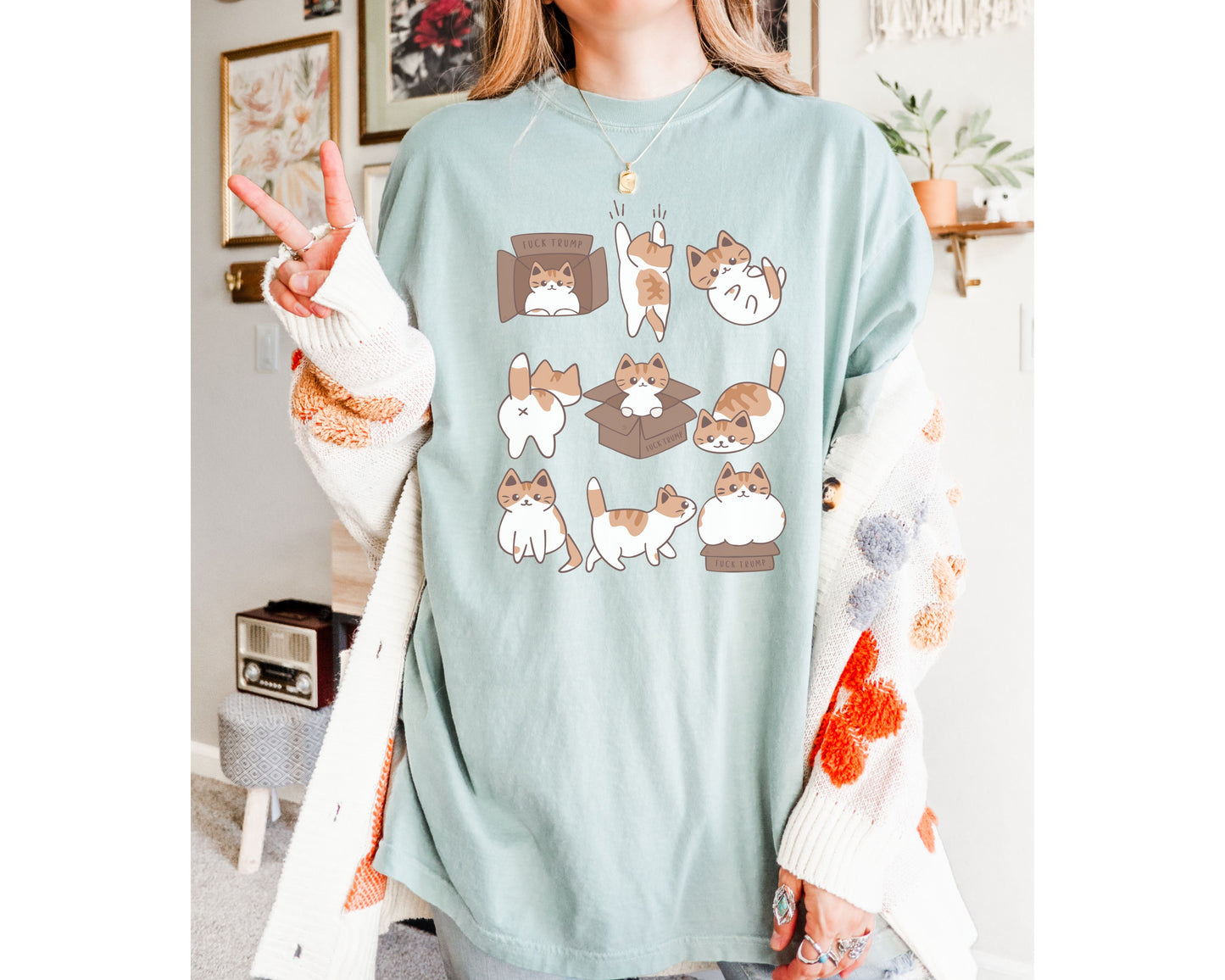 Calico Cat Fuck Trump Shirt Comfort Colors Shirt