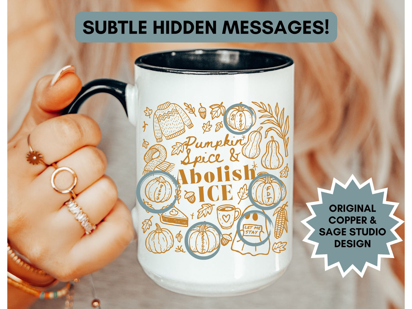 Abolish Ice Subtle Fuck Trump Hidden Message Mug