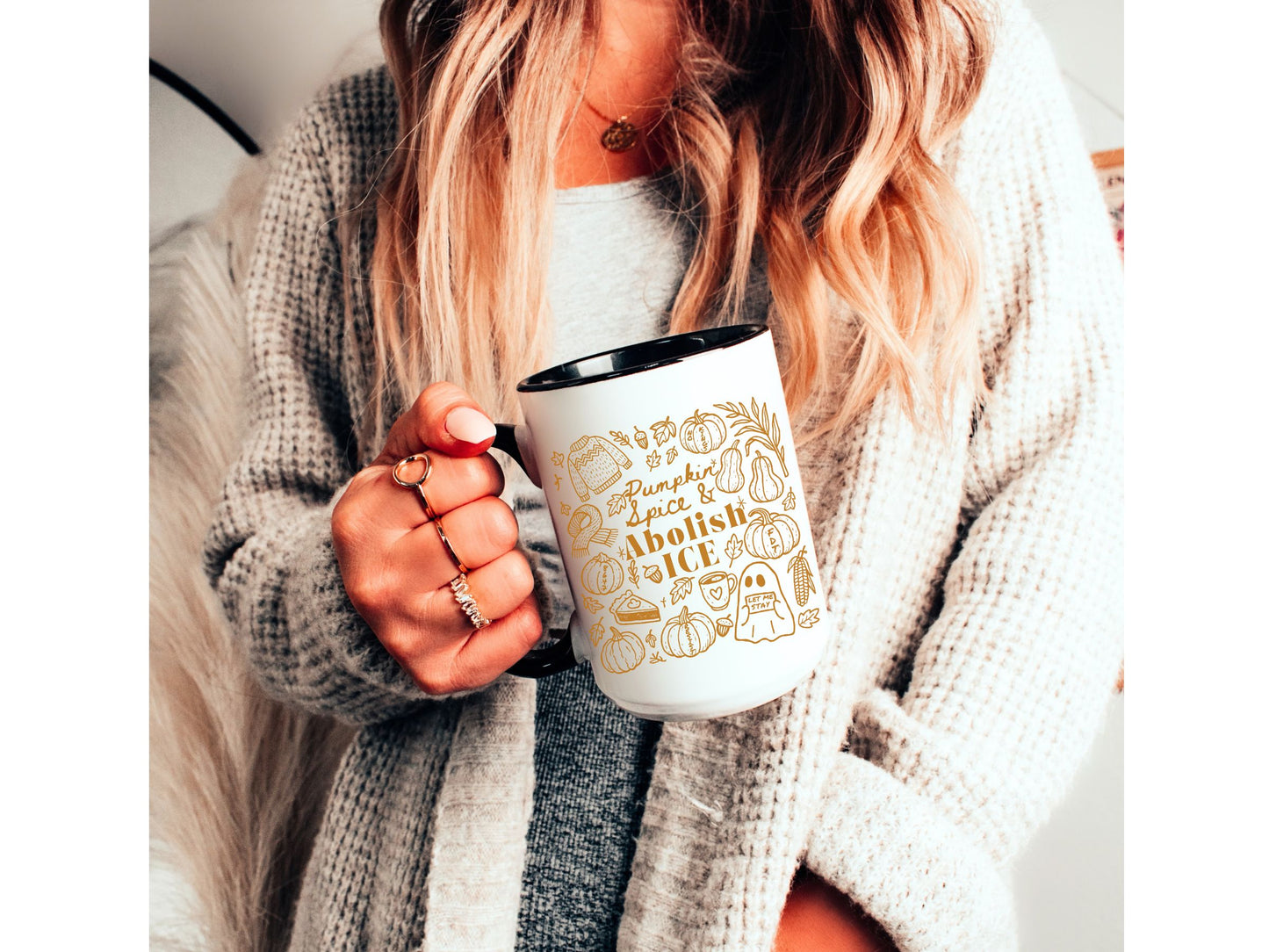 Abolish Ice Subtle Fuck Trump Hidden Message Mug