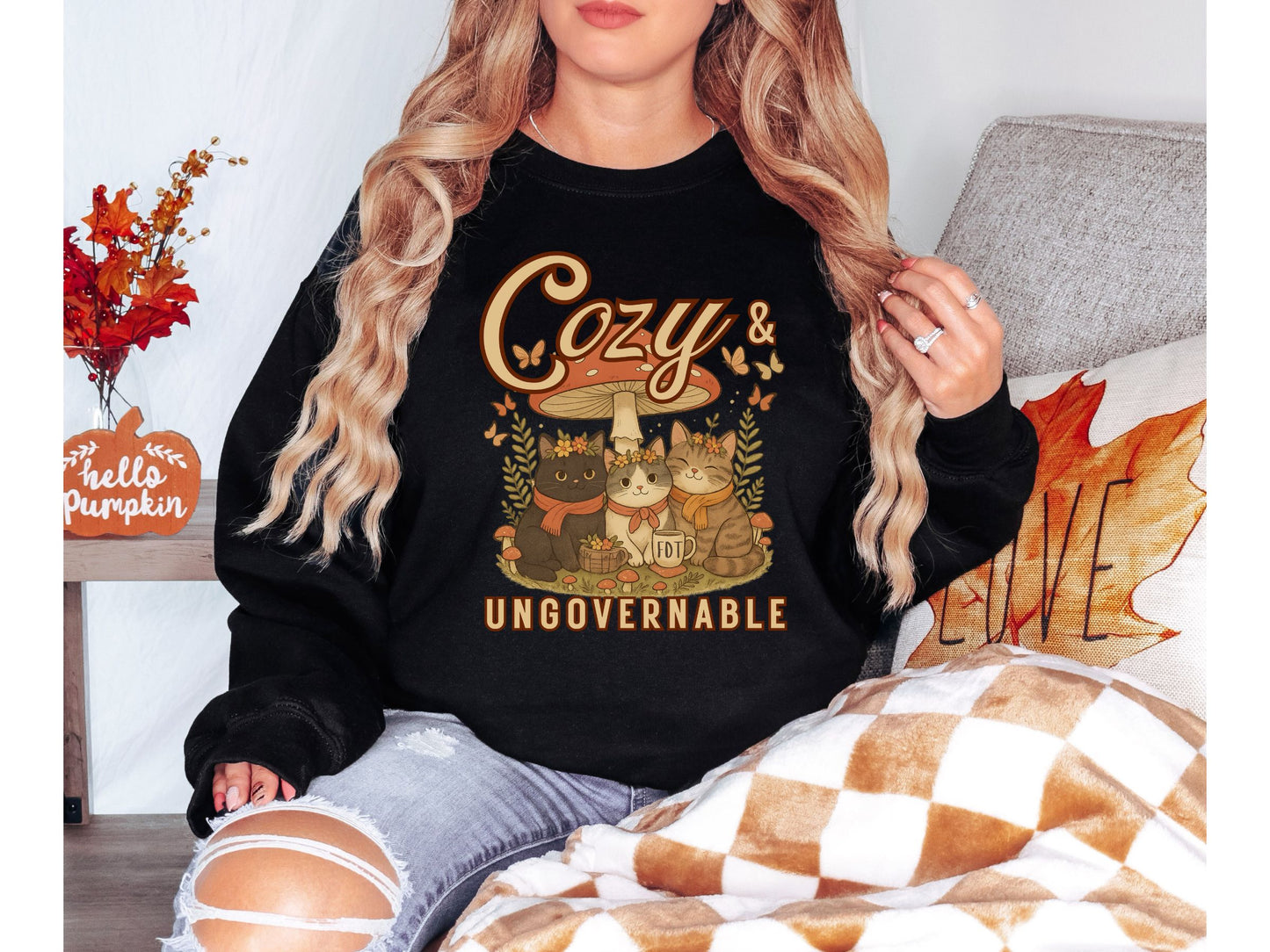 Cozy and Ungovernable Cat FDT Sweatshirt