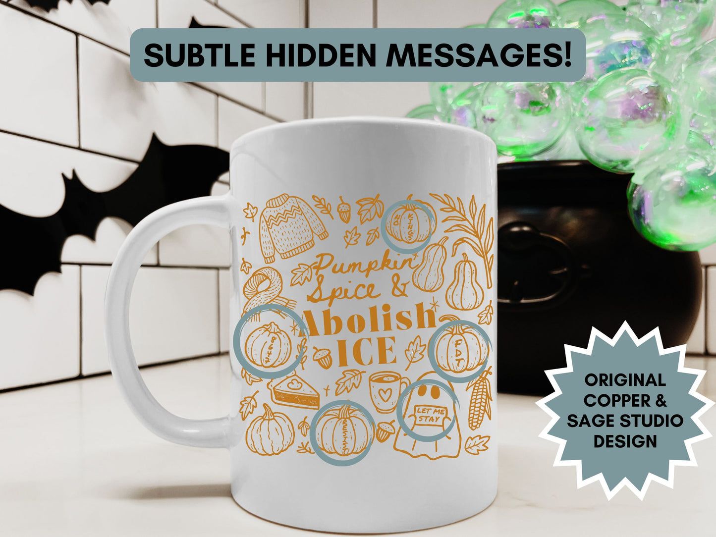 Abolish Ice Subtle Fuck Trump Hidden Message Mug