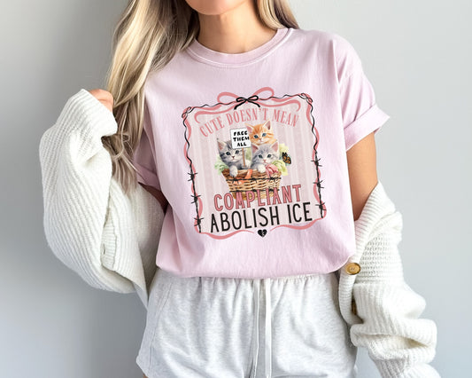 Abolish Ice Basket of Kittens Political Cat Comfort Colors Tee Shirt