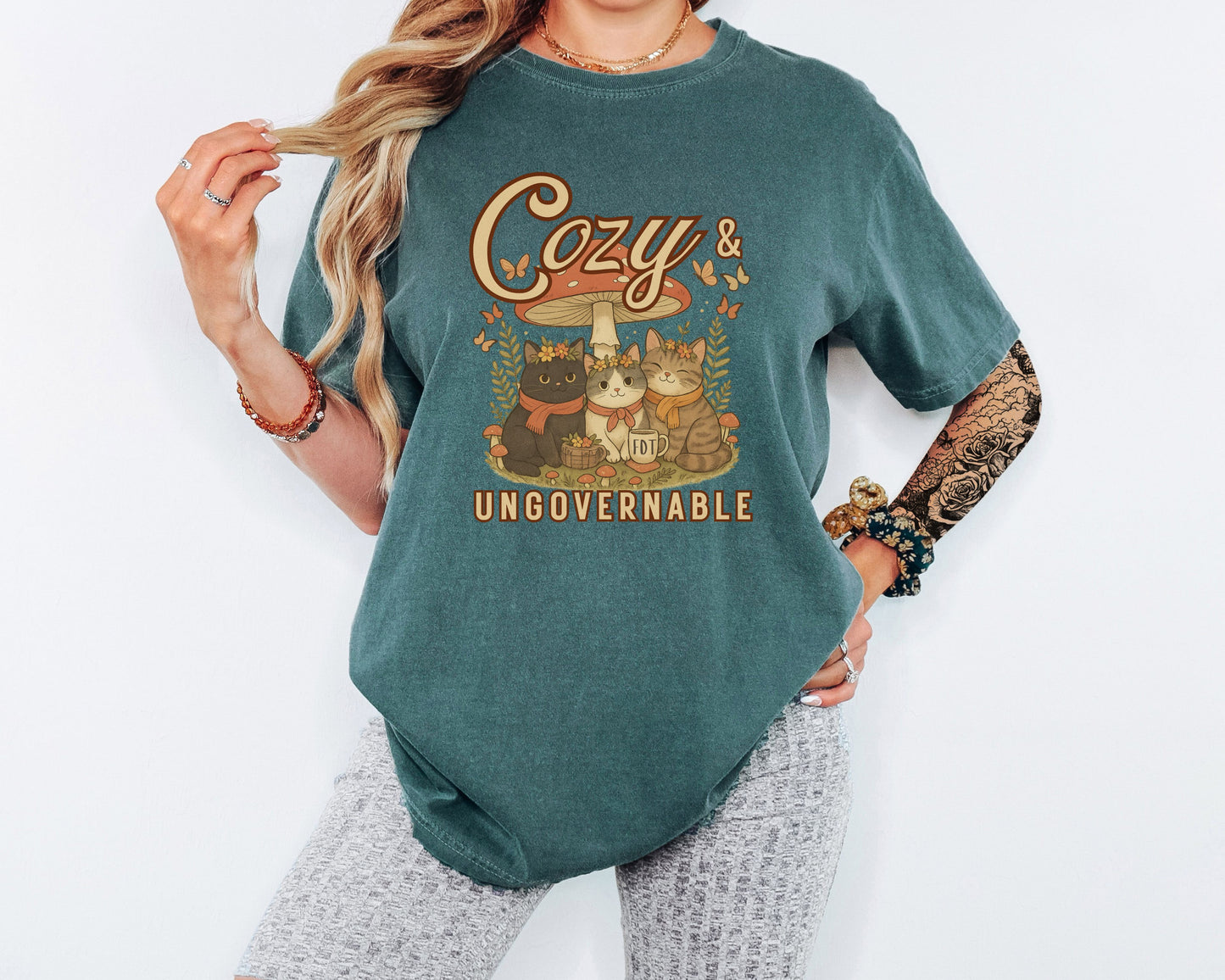 Cozy & Ungovernable Cat FDT Clean Fuck Trump Comfort Colors Shirt