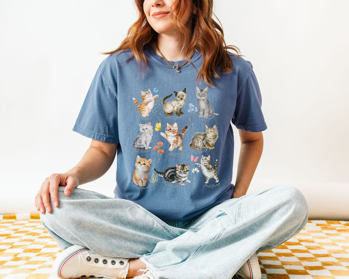 Subtle Fuck Trump Floral Wildflower Kitten Comfort Colors Tee Shirt