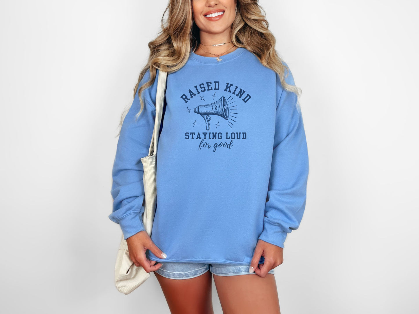 Raised Kind Staying Loud Subtle Fuck Trump FDT Crewneck Sweatshirt