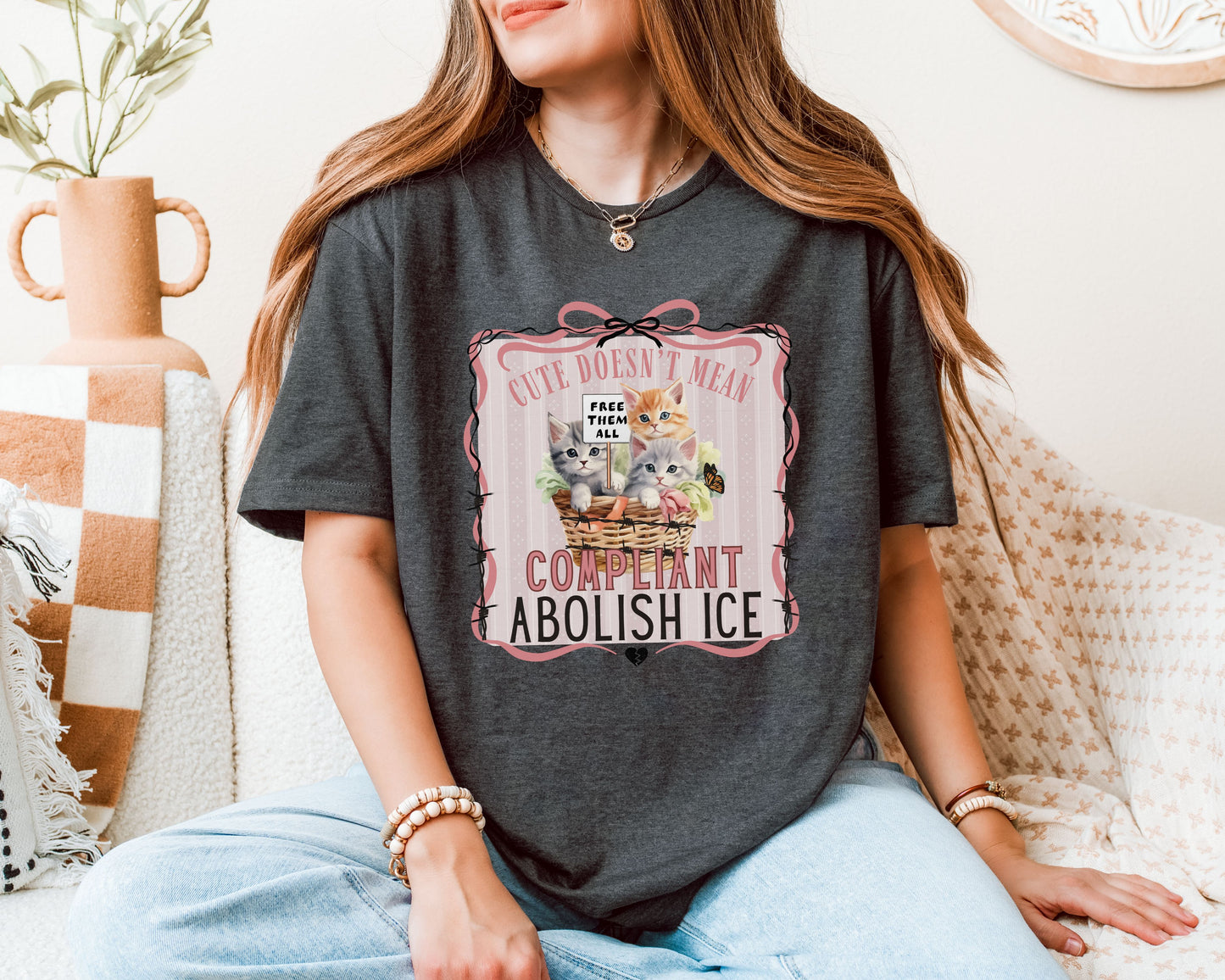 Abolish Ice Basket of Kittens Tee Shirt