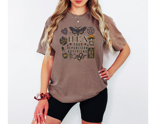 Hex Your Republican Boyfriend Subtle Fuck Trump Halloween Comfort Colors Shirt