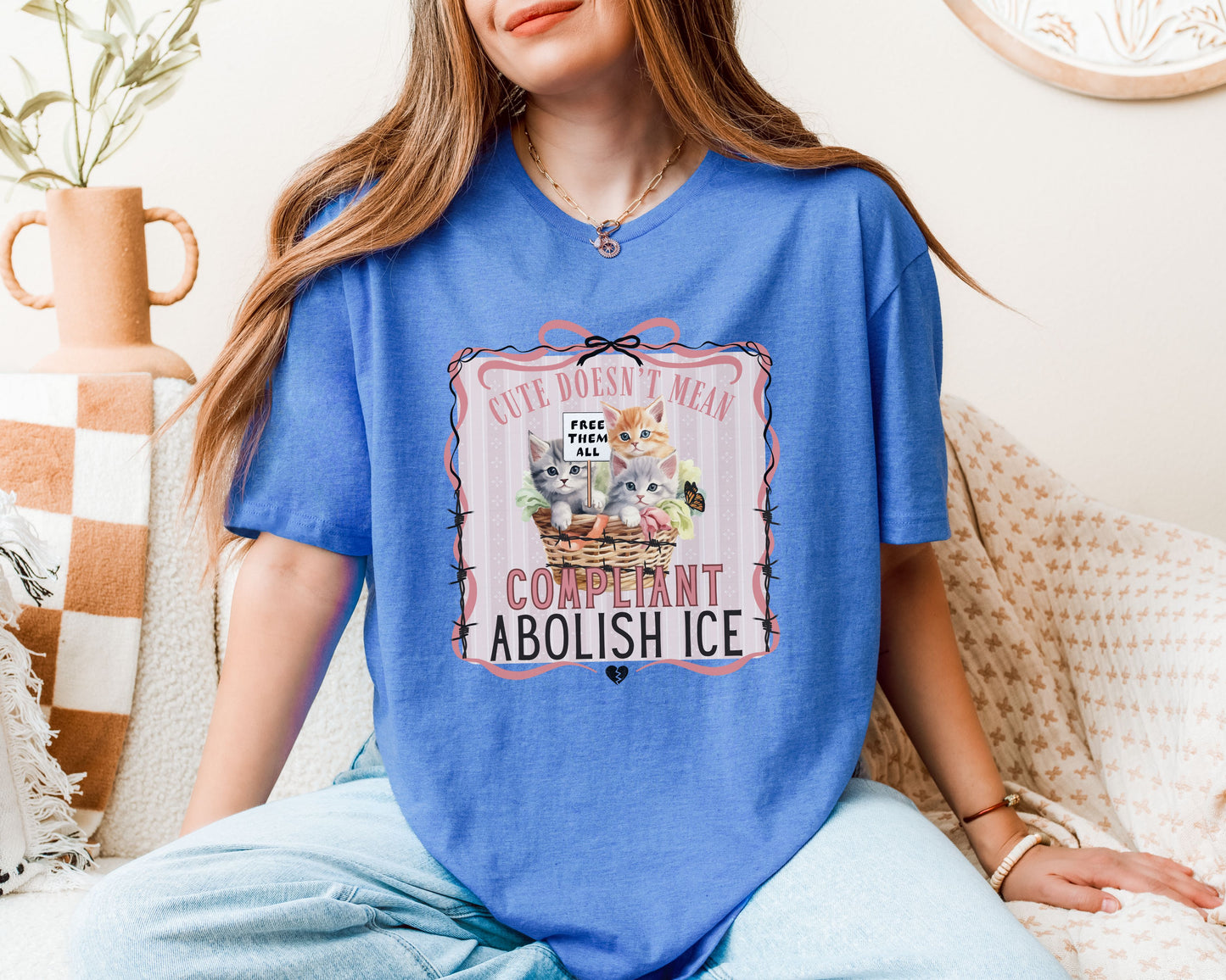 Abolish Ice Basket of Kittens Tee Shirt