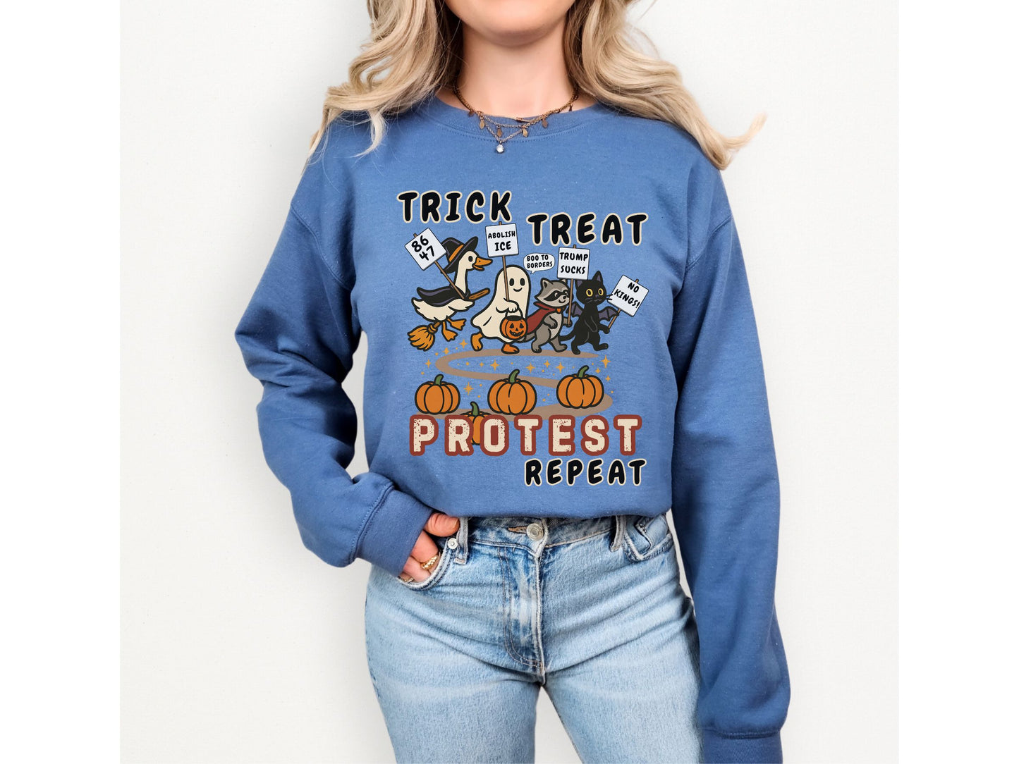 Abolish Ice Trump Sucks Halloween Crewneck Sweatshirt