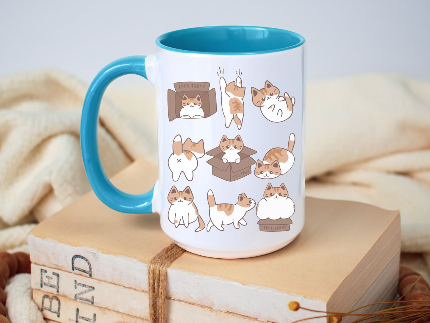 Calico Cat Subtle Fuck Trump Hidden Message Mug
