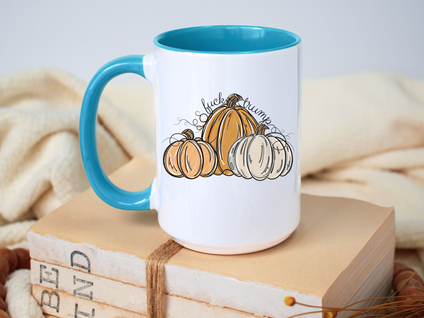 Subtle Fuck Trump Pumpkin Halloween Hidden Message Mug