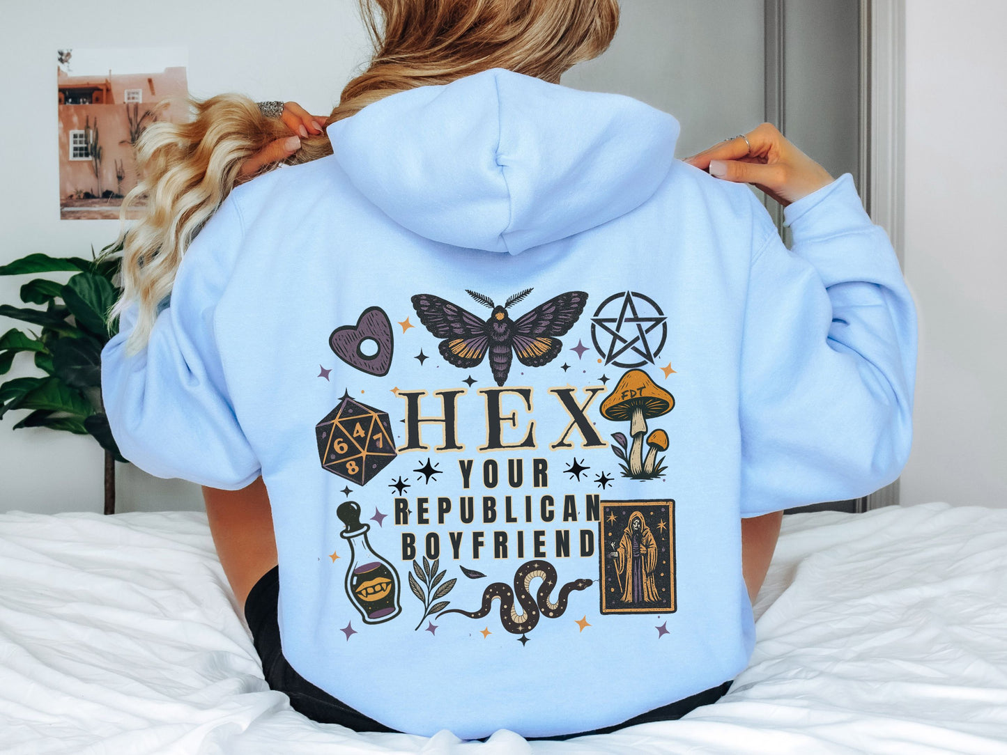 Hex Your Republican Boyfriend Halloween Anti Trump Hooded Sweatshirt