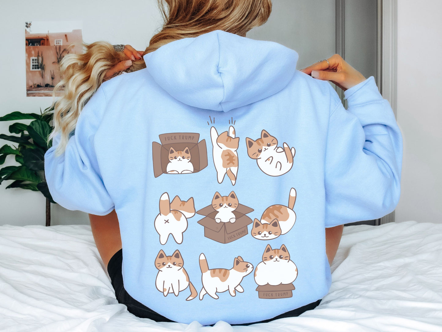 Calico Cat Fuck Trump Hooded Sweatshirt