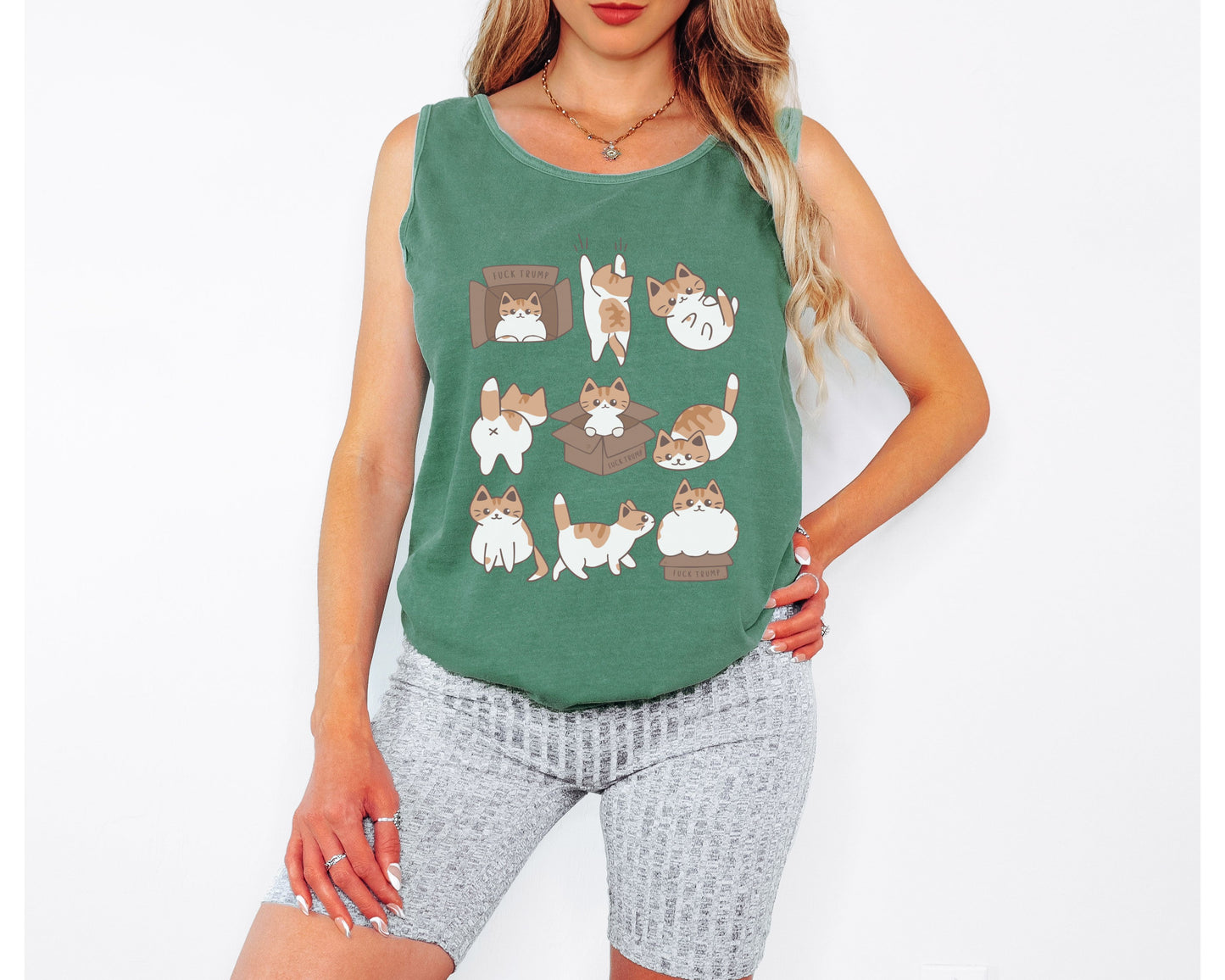Calico Cat Subtle Fuck Trump Comfort Colors Tank Top