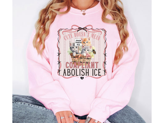 Abolish Ice Kitten Crewneck Sweatshirt