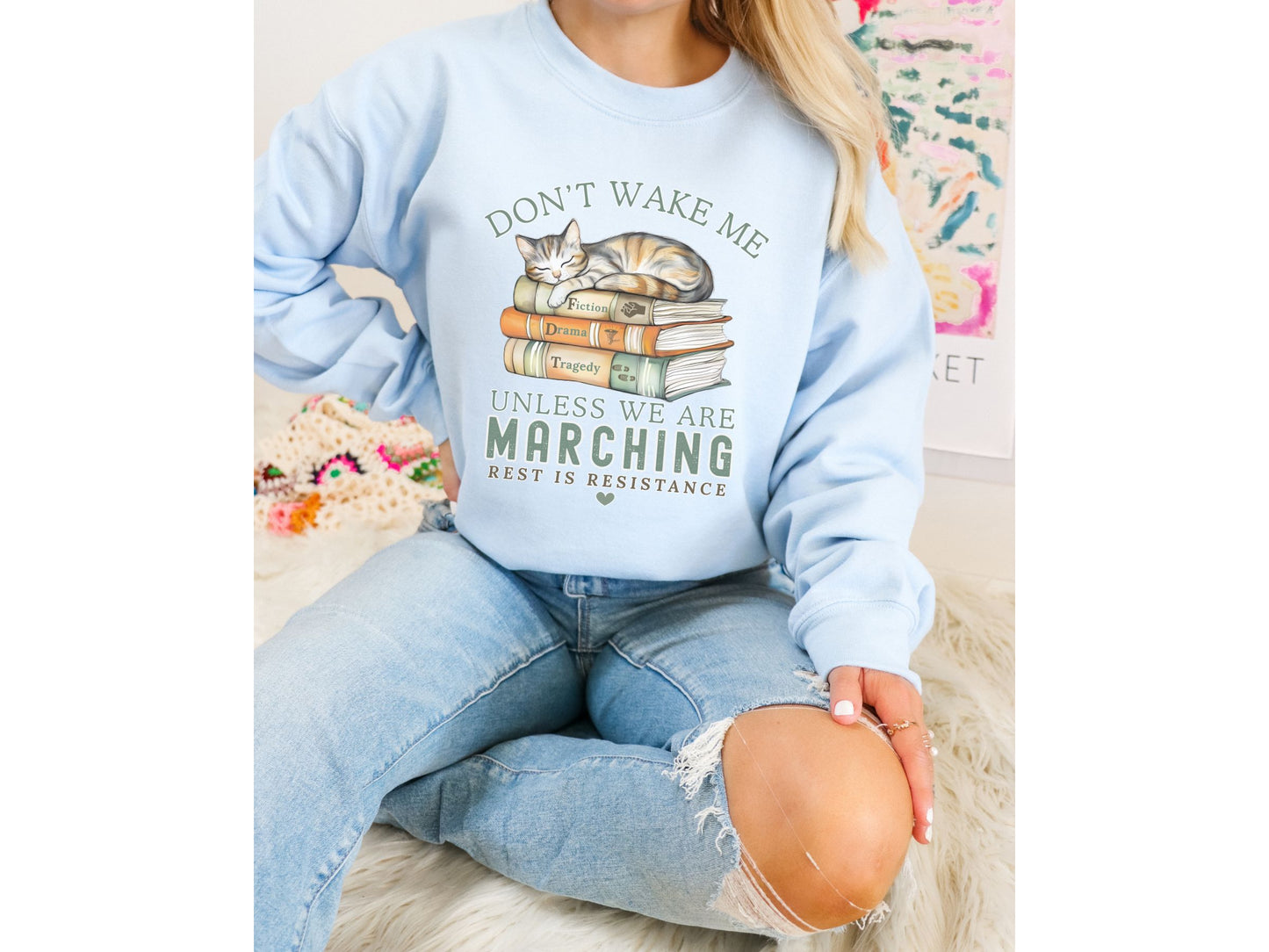 Don't Wake Me Subtle Anti Trump FDT Crewneck Sweatshirt