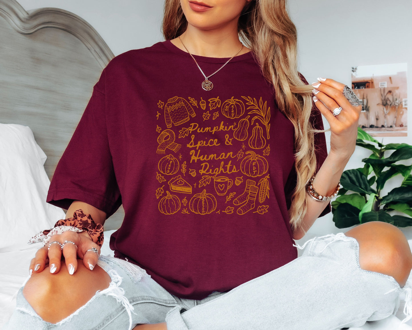 Pumpkin Spice & Human Rights Subtle Fuck Trump Tee Shirt