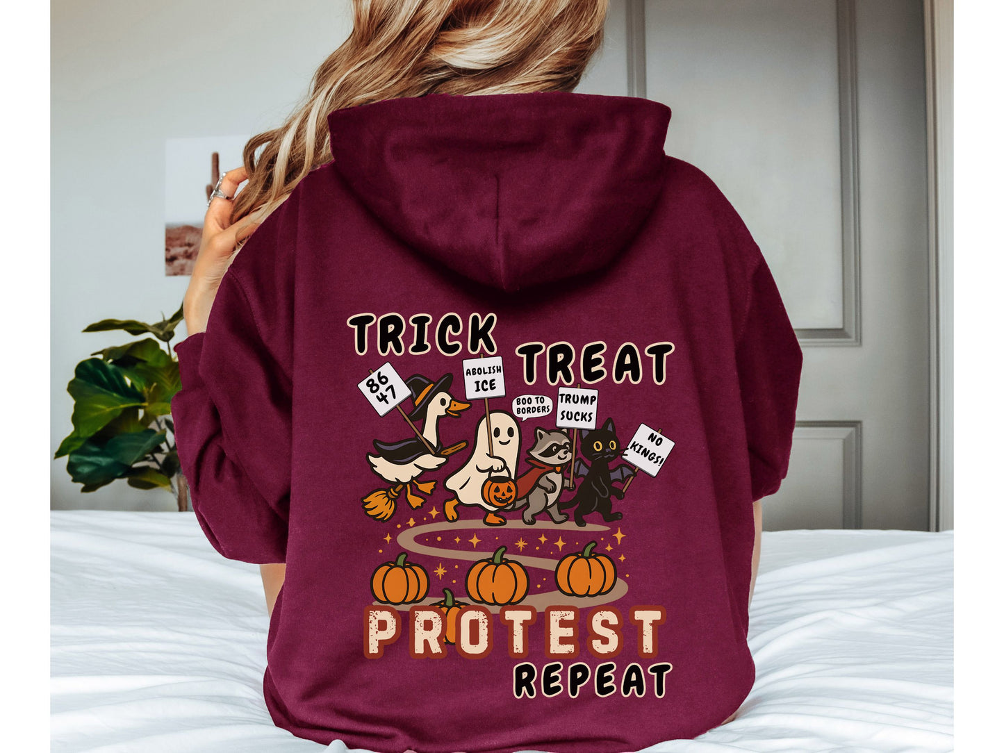 Abolish Ice Trump Sucks Halloween Hooded Sweatshirt