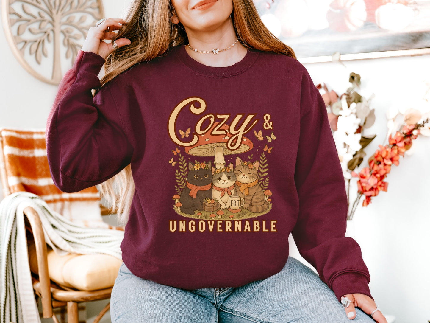 Cozy and Ungovernable Cat FDT Sweatshirt