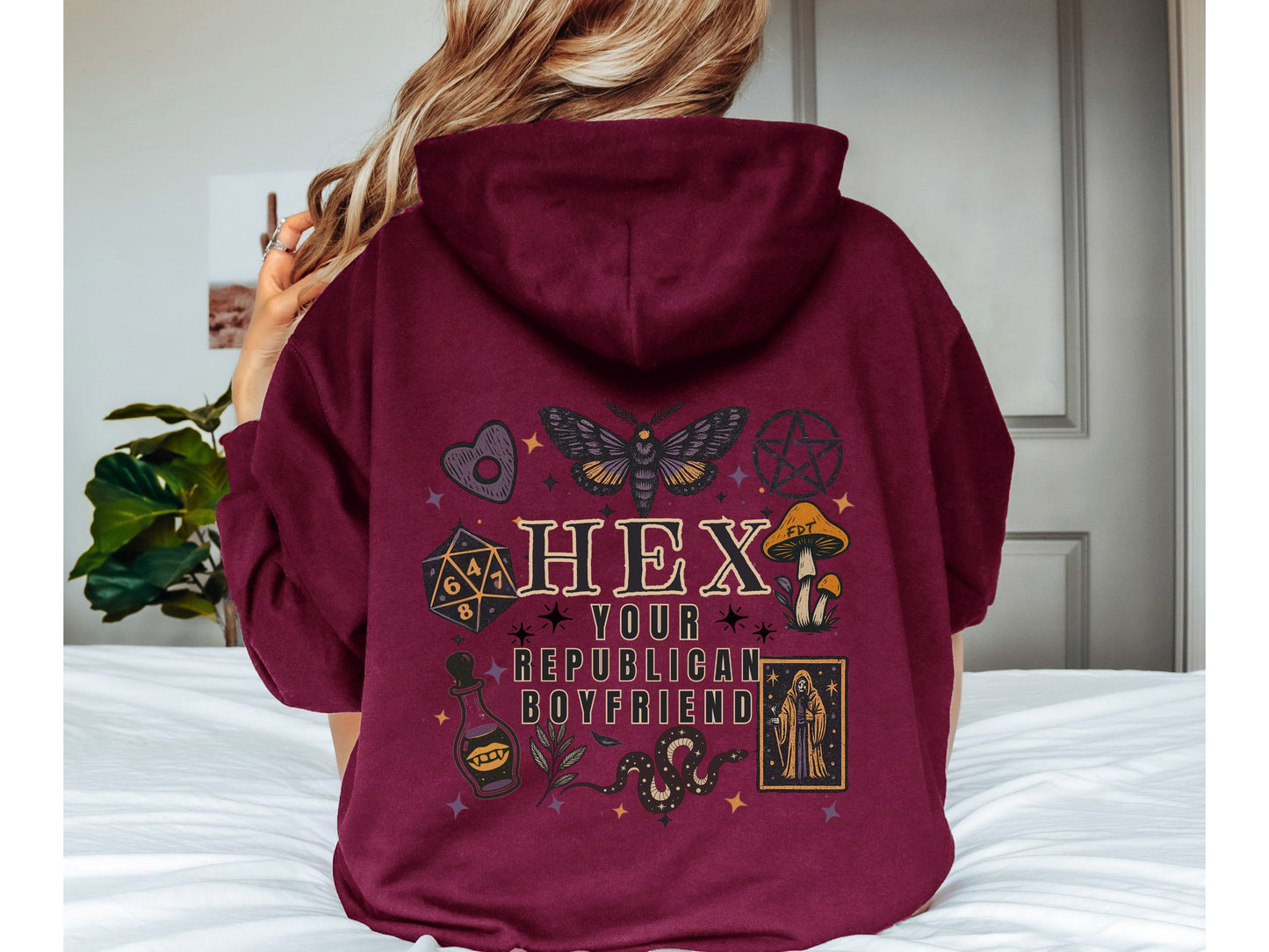 Hex Your Republican Boyfriend Halloween Anti Trump Hooded Sweatshirt