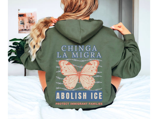Chinga La Migra Hoodie Abolish Ice Hooded Sweatshirt