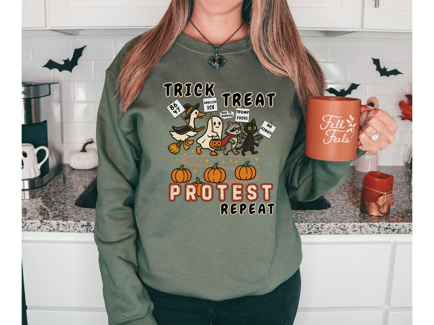 Abolish Ice Trump Sucks Halloween Crewneck Sweatshirt