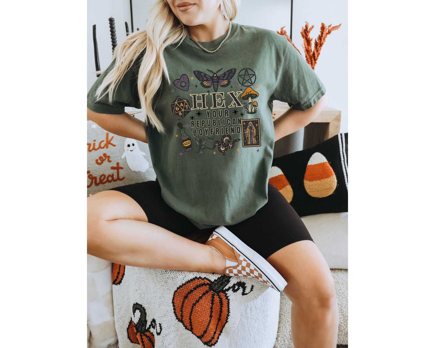 Hex Your Republican Boyfriend Subtle Fuck Trump Halloween Comfort Colors Shirt