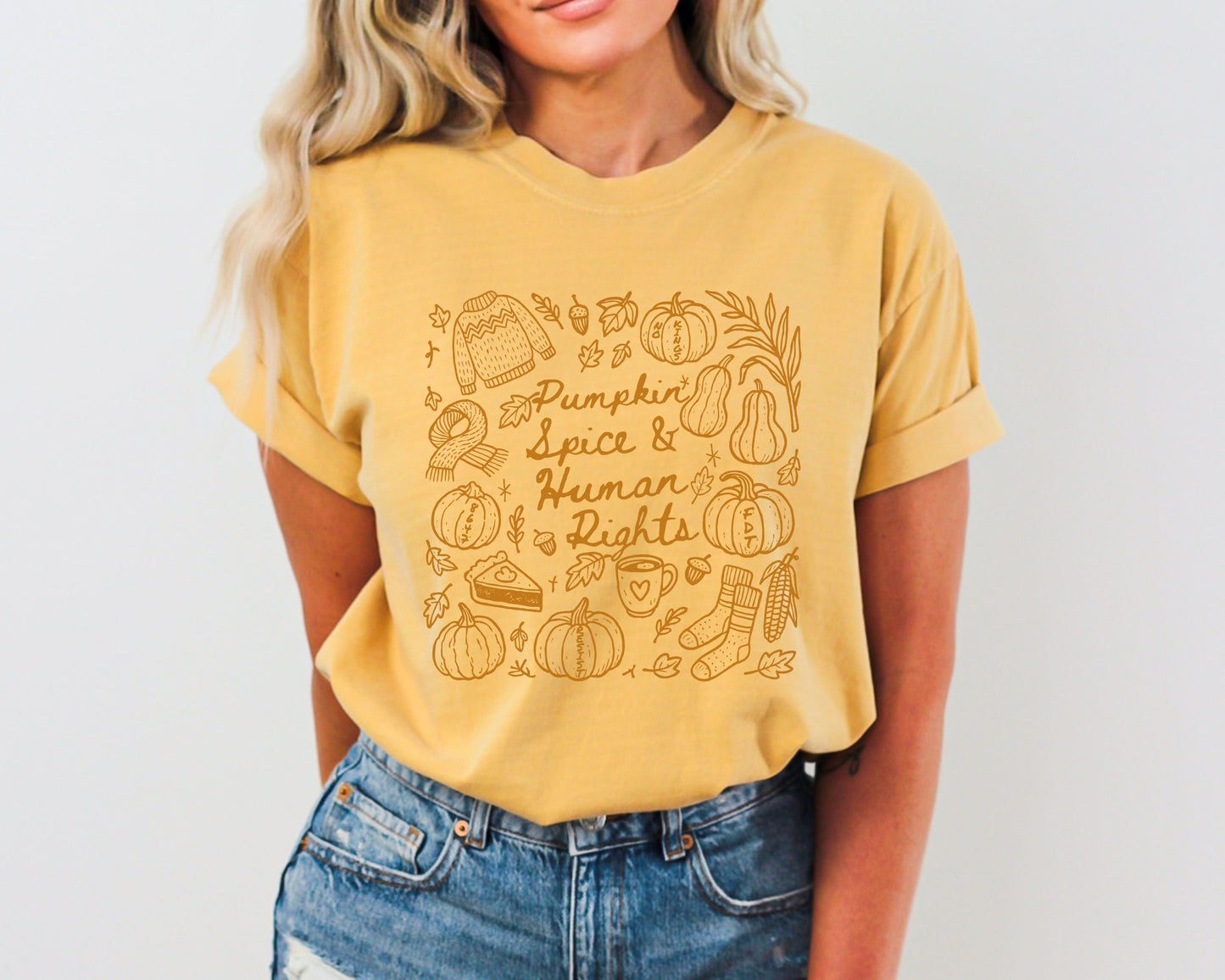 Pumpkin Spice and Human Rights Subtle Fuck Trump Comfort Colors Shirt