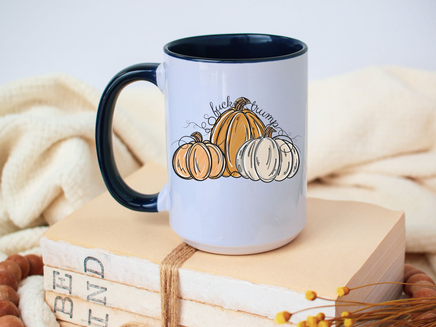 Subtle Fuck Trump Pumpkin Halloween Hidden Message Mug