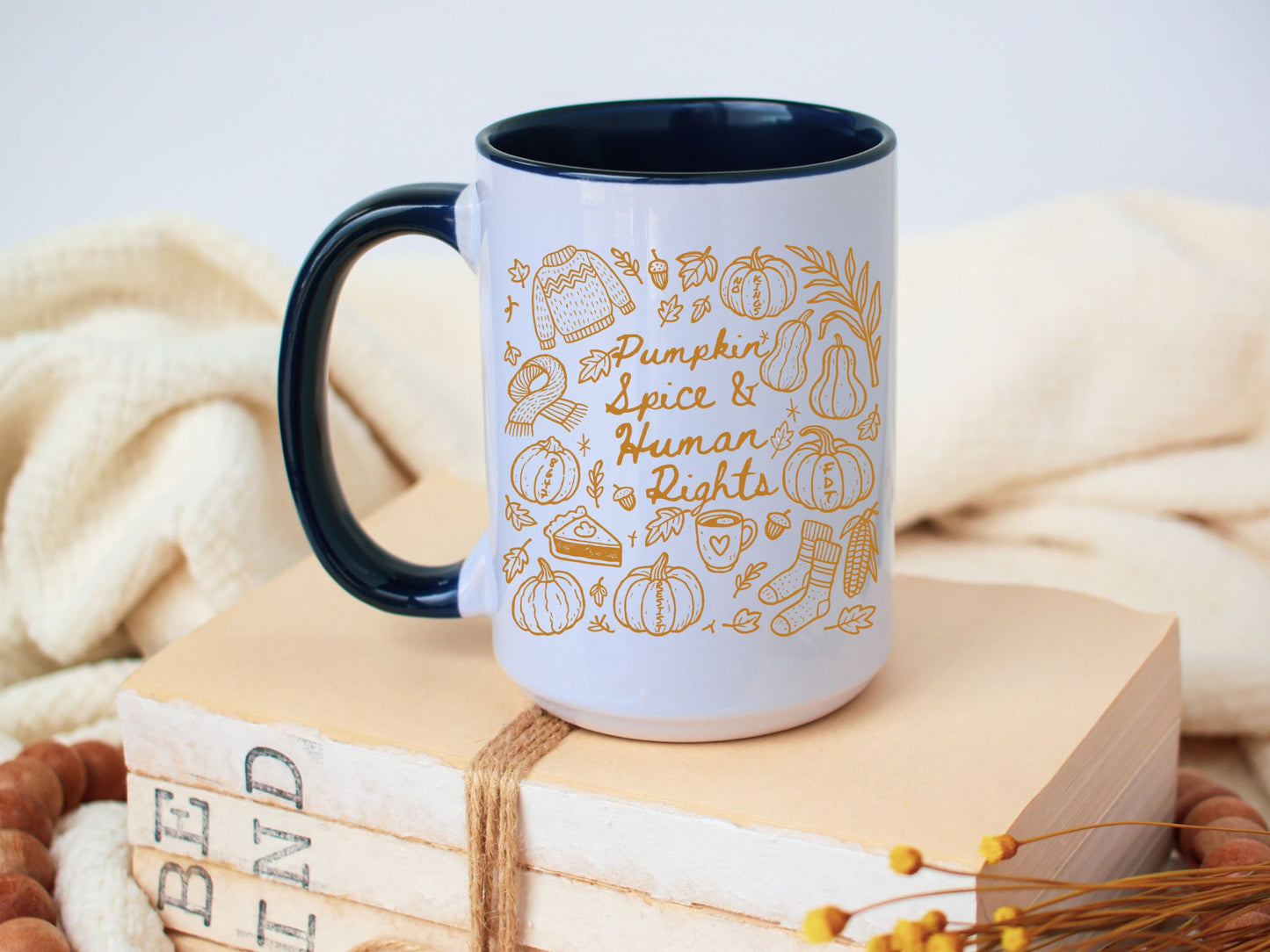 Pumpkin Spice and Human Rights Subtle Anti Trump Hidden Message Mug (11oz. or 15 oz.)