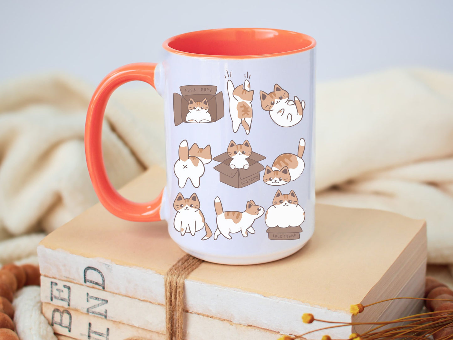 Calico Cat Subtle Fuck Trump Hidden Message Mug