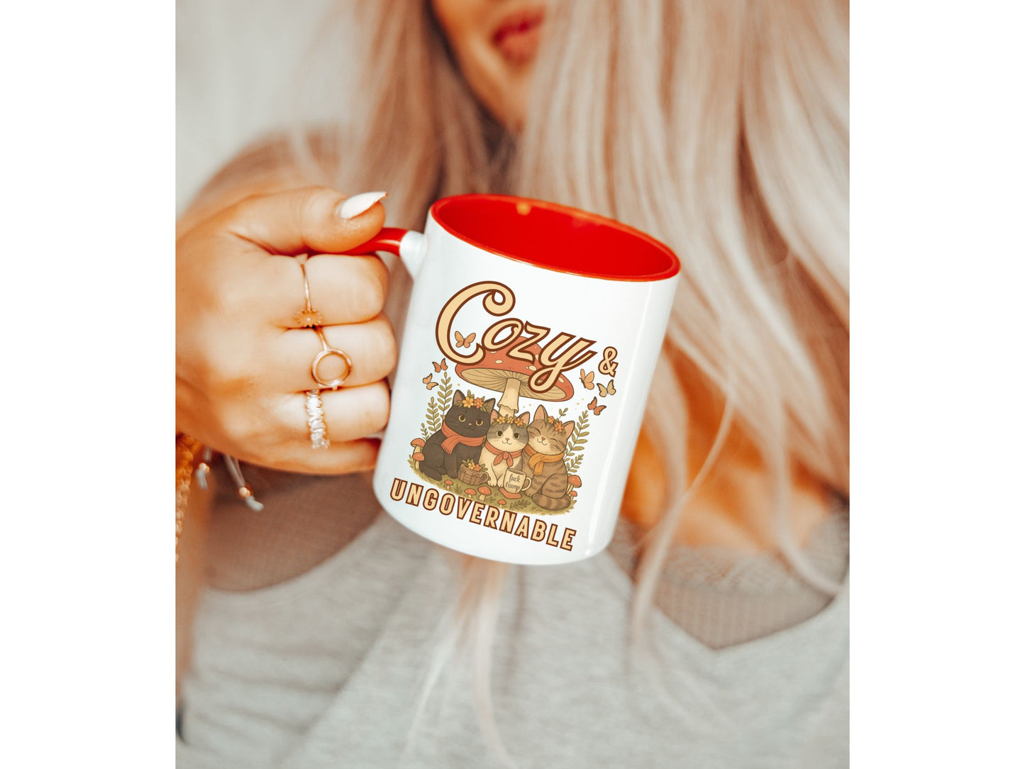Cozy and Ungovernable Cat Subtle Fuck TrumpHidden Message Mug
