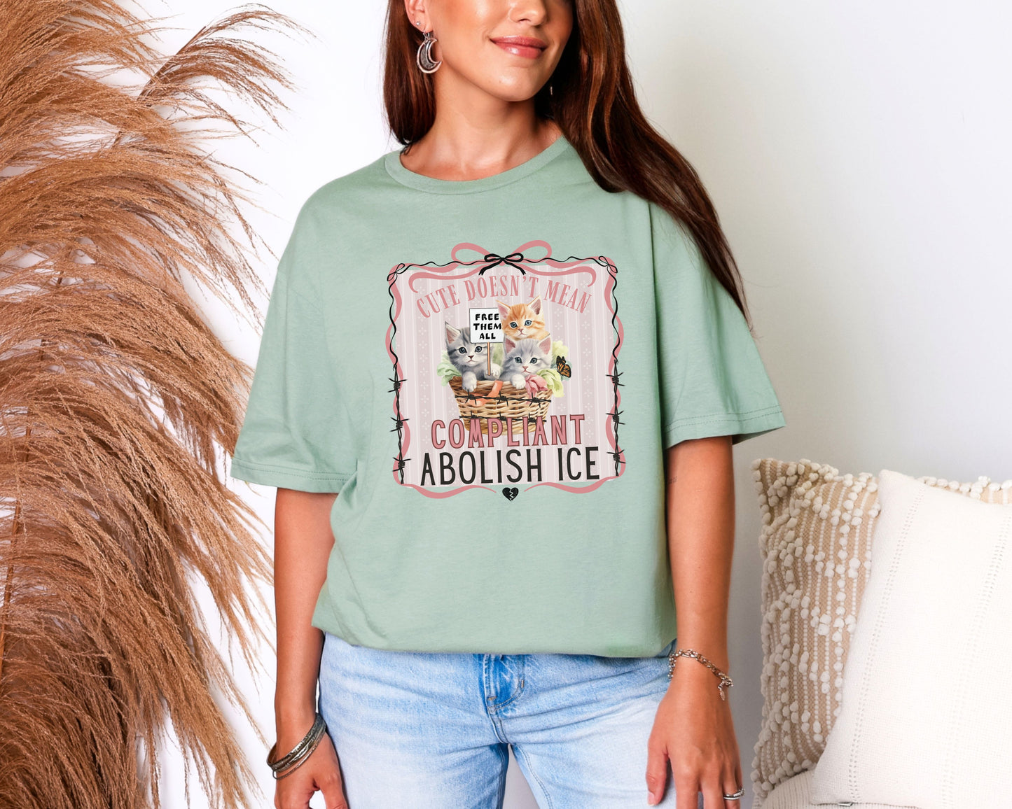 Abolish Ice Basket of Kittens Tee Shirt