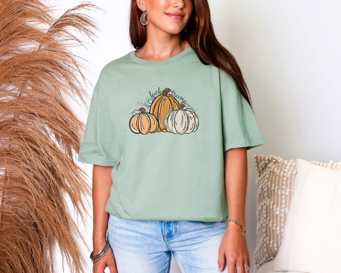 Subtle Fuck Trump Pumpkin Halloween Tee Shirt