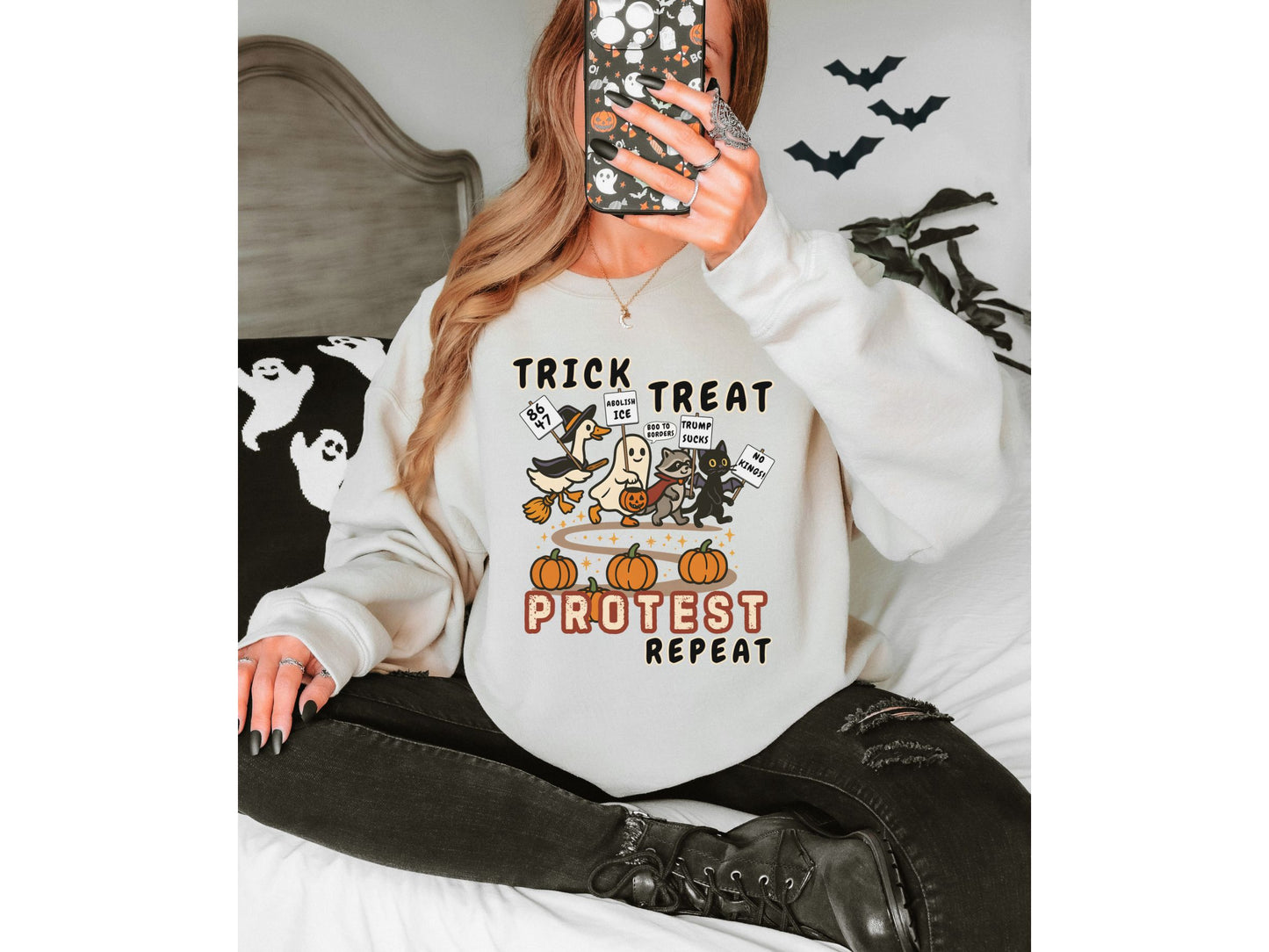 Abolish Ice Trump Sucks Halloween Crewneck Sweatshirt
