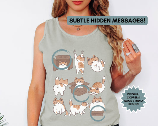 Calico Cat Subtle Fuck Trump Comfort Colors Tank Top