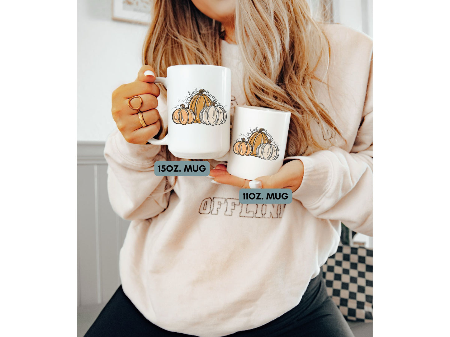 Subtle Fuck Trump Pumpkin Halloween Hidden Message Mug