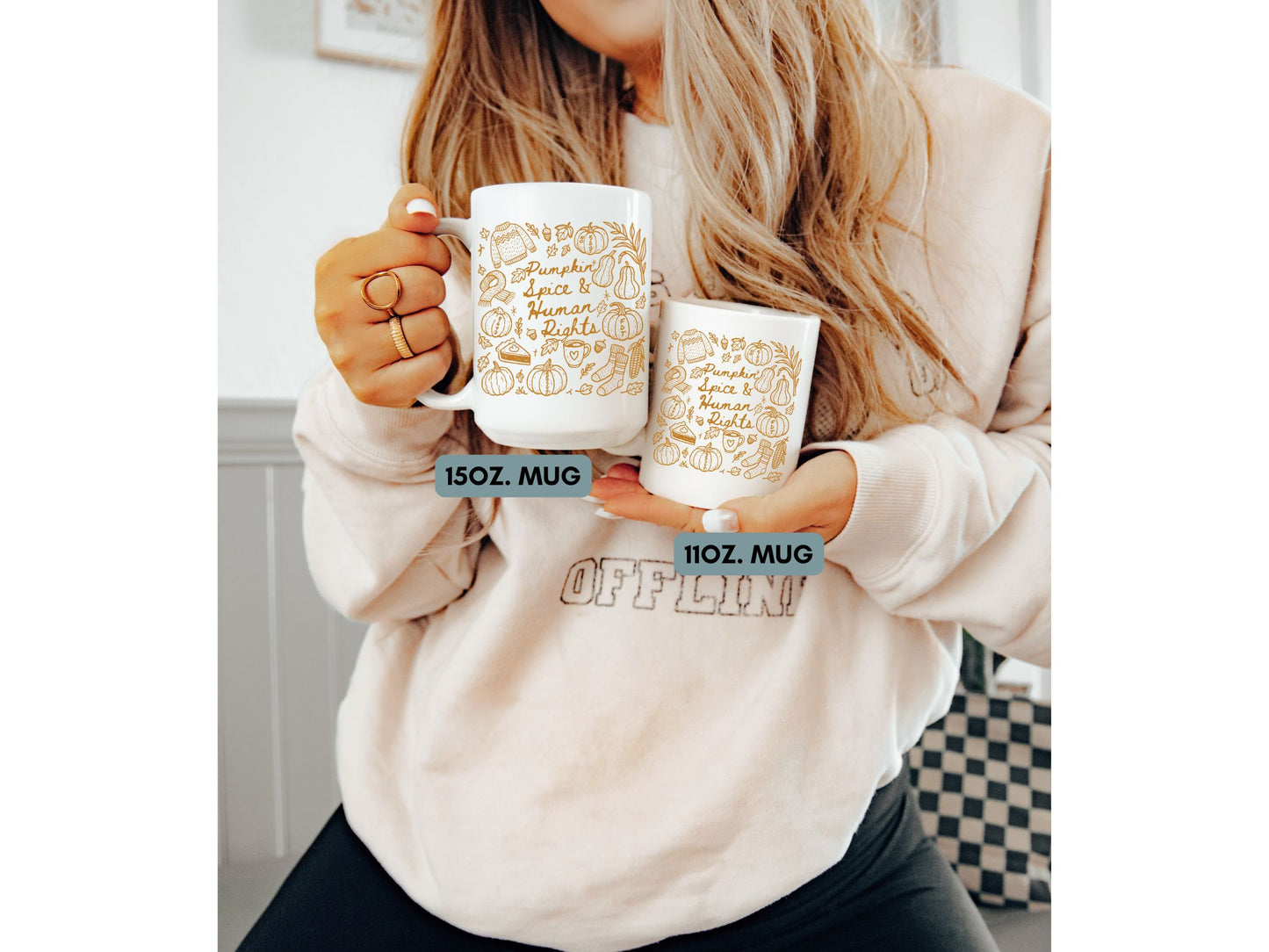 Pumpkin Spice and Human Rights Subtle Anti Trump Hidden Message Mug (11oz. or 15 oz.)